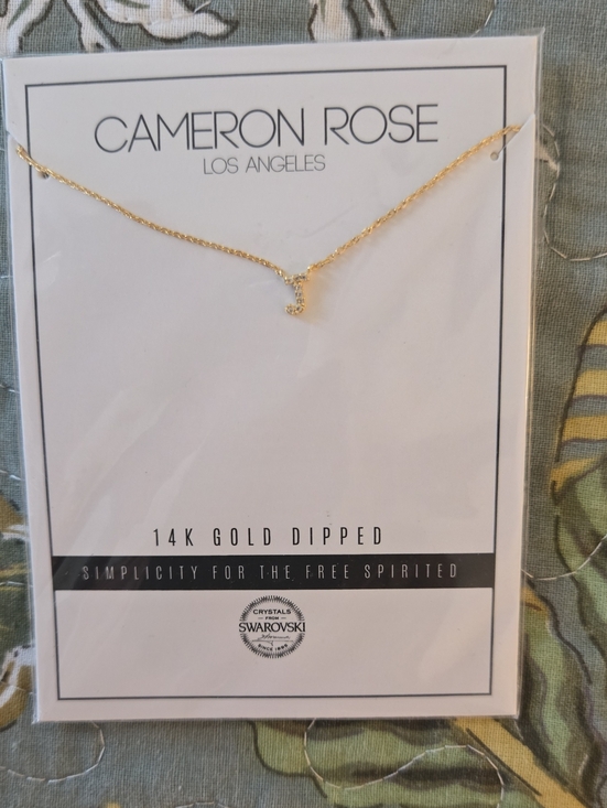 Swarovski Jewelry - Cameron Rose 14K Gold Dipped Initial J Necklace - Swarovski